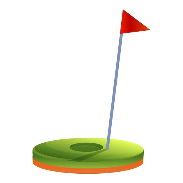 Vetor Ícone de buraco de bandeira de golfe desenho animado do ícone vetor de buraco de bandeira de golfe para web design isolado em fundo branco