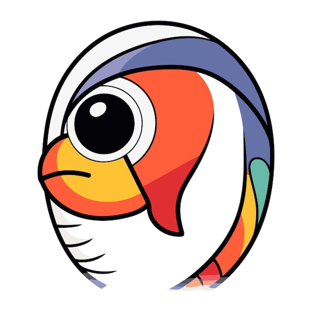 Vetor Ícone de cabeça de papagaio ilustração de animação de ícone vetorial de cabeça de papagaio para web