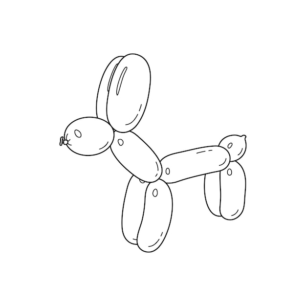 Ícone de cachorro balão em estilo moderno mínimo. animal de bolha de ilustração de contorno vetorial na cor preta, isolado no fundo branco. emblema para pôster, logotipo, cartão, impressão de camiseta, convite e outros