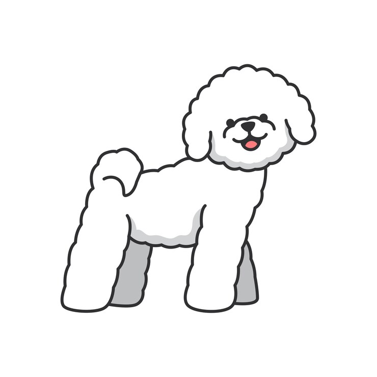 Vetor ícone de cachorro bichon vetor ilustração de cachorro fofo isolado em fundo branco