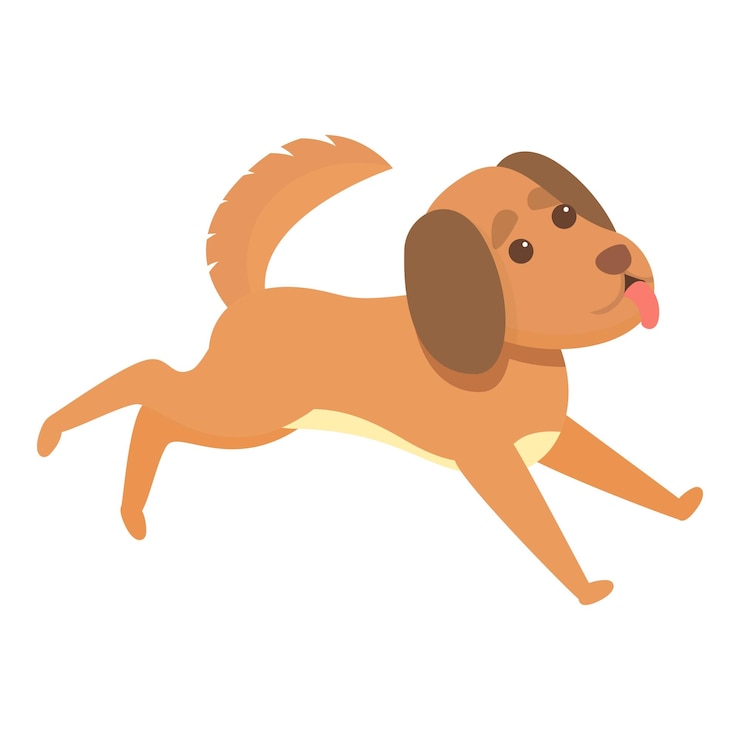 Vetor ícone de cachorro brincalhão em corrida ícone vetorial de cão brincalheiro em corrida para design web isolado em fundo branco