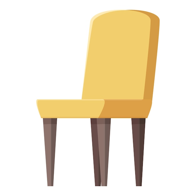 Ícone de cadeira amarelo vetor de desenho animado sofá de sala limpa