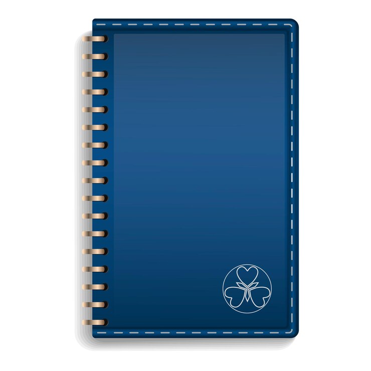 Vetor ícone de caderno de couro ilustração realista do ícone de vetor de caderno de couro para web design