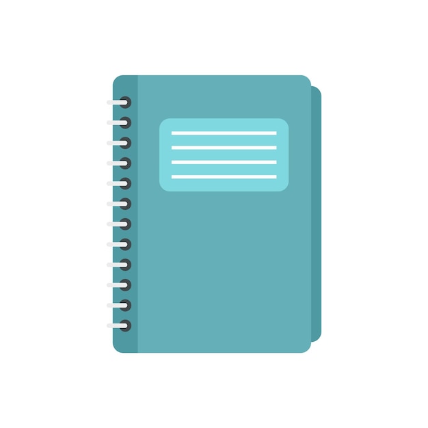 Ícone de caderno escolar ilustração plana do ícone vetor de caderno escolar isolado em fundo branco