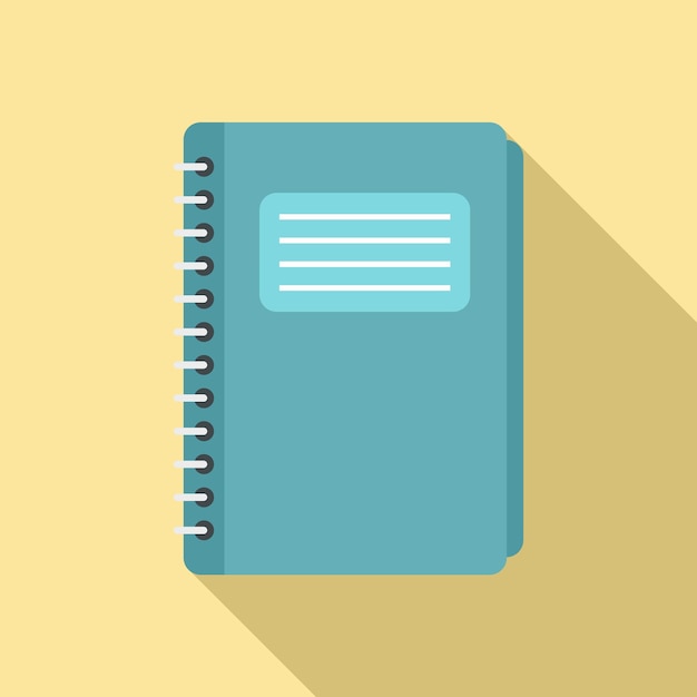 Ícone de caderno escolar ilustração plana do ícone vetor de caderno escolar para web design