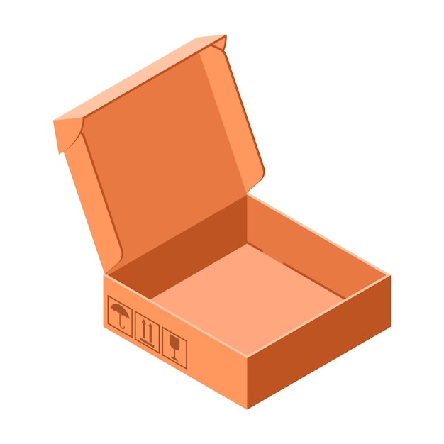 Ícone de caixa de caixa de sapato isométrico de ícone de vetor de caixa de caixa de sapato para web design isolado em fundo branco
