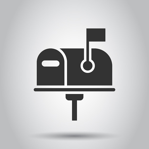 Vetor Ícone de caixa de correio em estilo plano ilustração vetorial de caixa de correio em fundo branco isolado conceito de negócio de envelope de e-mail