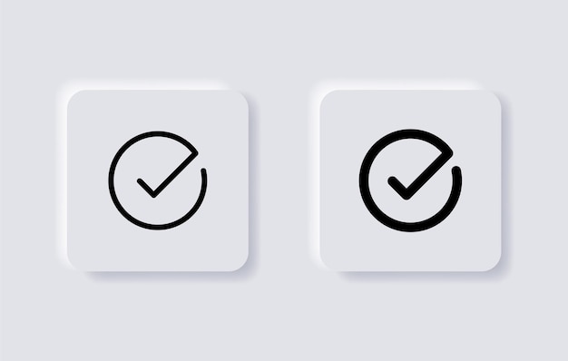 Ícone de caixa de seleção com correto aceitar marca de seleção símbolo de tiquetaque sinal site web app ui ícones de aplicativos móveis