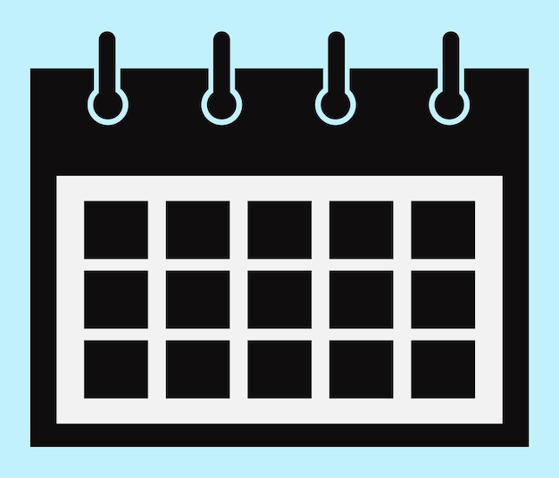 Ícone de calendário Calendário Ícone de silhueta Tabela de tempo Calendário anual Calendários de mesa