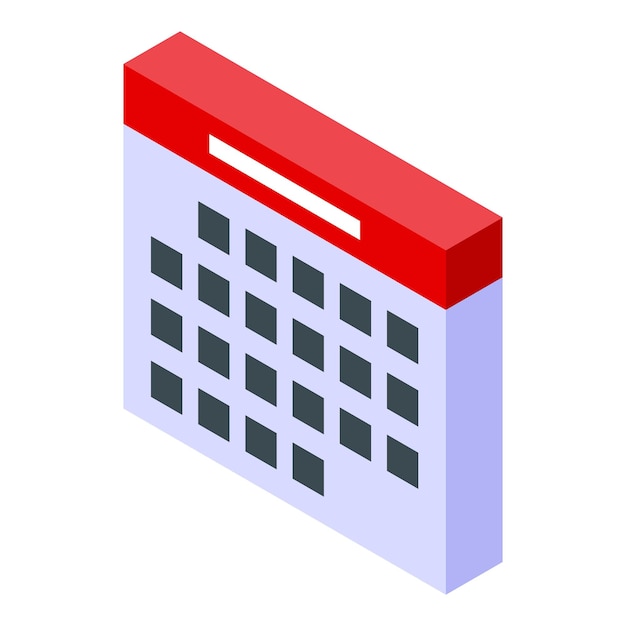 Ícone de calendário de informações pessoais isométrico do ícone vetor de calendário de informações pessoais para web design isolado em fundo branco