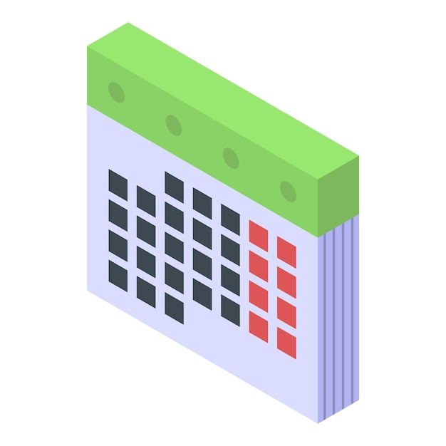 Ícone de calendário de sarampo isométrico do ícone vetorial de calendário de sarampo para web design isolado em fundo branco