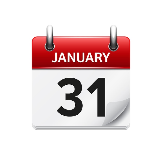 Vetor Ícone de calendário diário de vetor plano de janeiro data e hora dia mês feriado