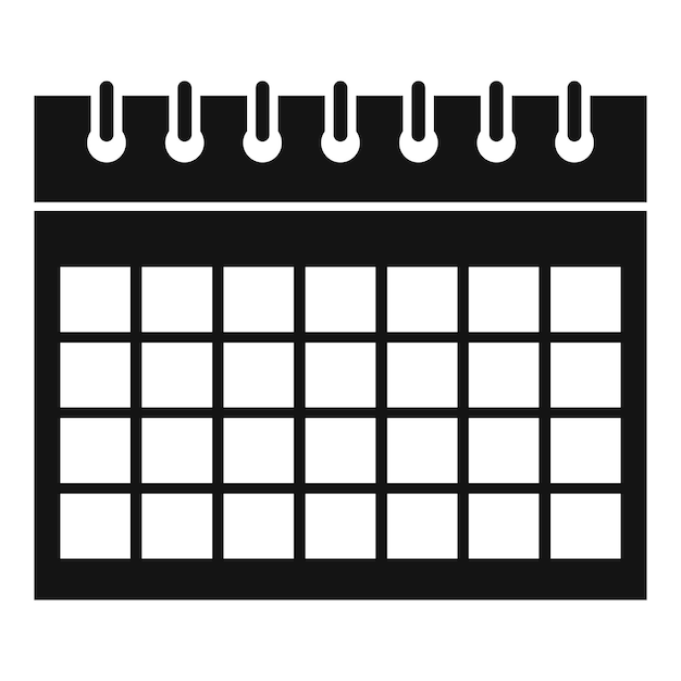 Ícone de calendário fiscal simples ilustração do ícone vetor calendário fiscal para web design isolado em fundo branco