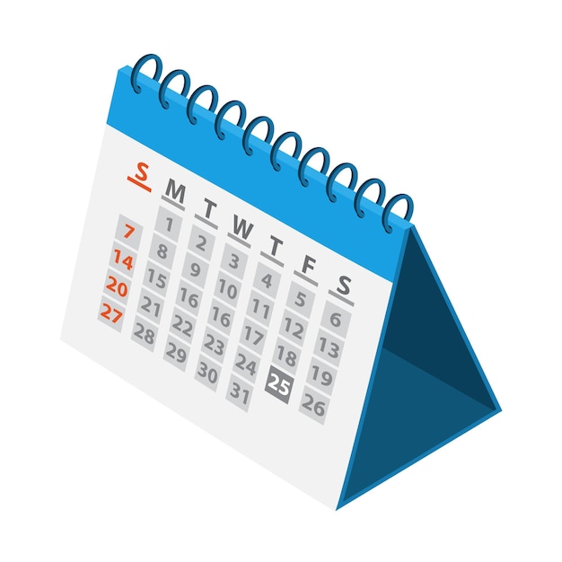 Ícone de calendário isométrico