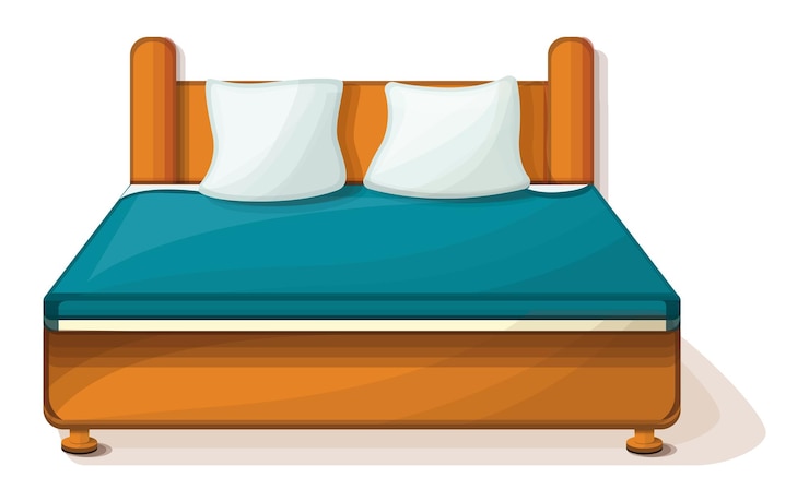 Vetor ícone de cama king size desenho animado do ícone de vetor de cama king size para web design isolado no fundo branco