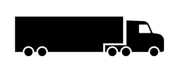 Vetor Ícone de caminhão de longo curso veículo de transporte para entrega de mercadorias