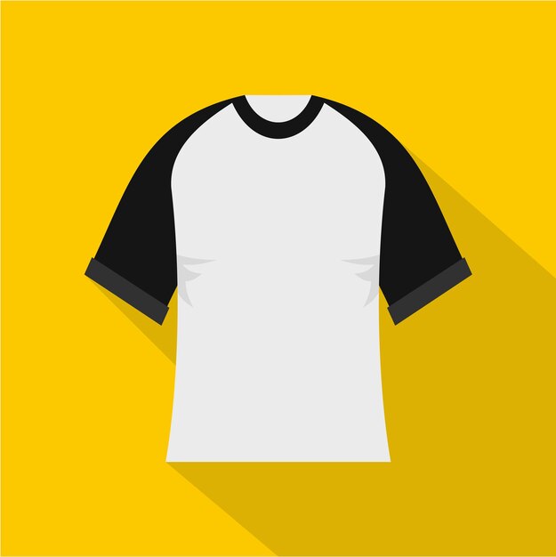 Vetor Ícone de camisa de beisebol ilustração plana do ícone vetor de camisa de beisebol para web em fundo amarelo