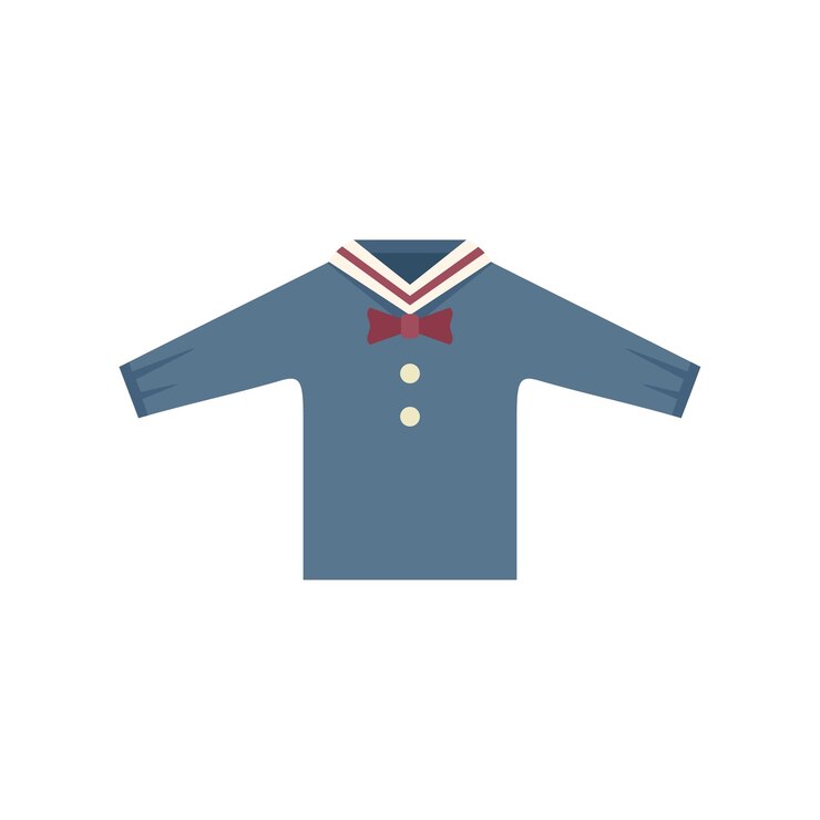 Vetor ícone de camisa infantil vetor plano uniforme de moda criança faculdade isolada