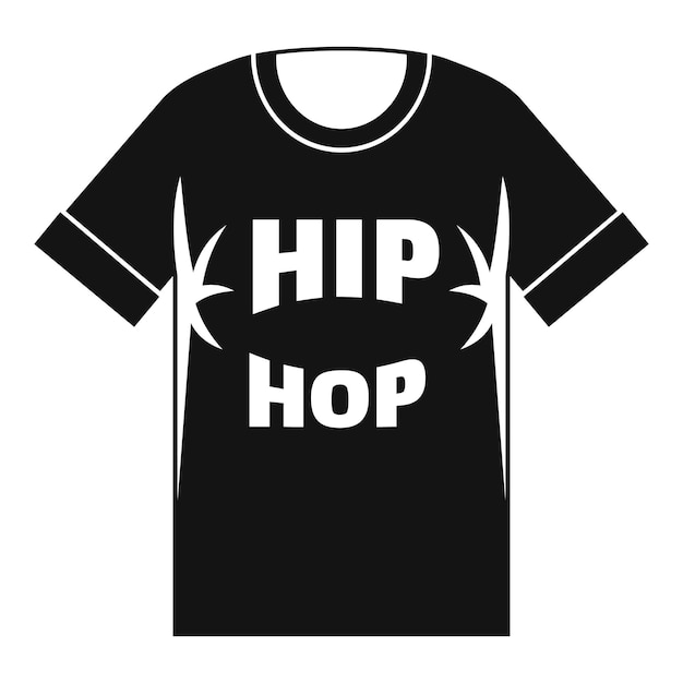 Ícone de camiseta de hip hop ilustração simples de ícone vetorial de camisete de hip hop para design web isolado em fundo branco