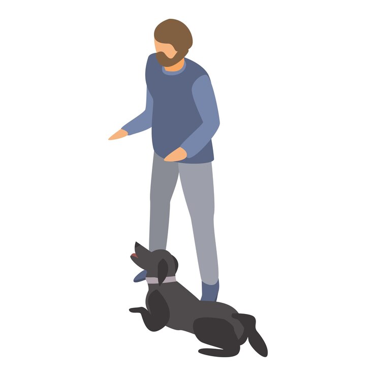 Vetor ícone de cão de treinamento hipster isométrico do ícone vetor de cão de treinamento hipster para web design isolado em fundo branco