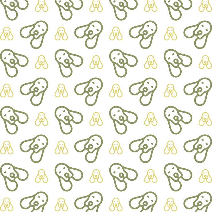 Vetor ícone de cão verde repetindo padrão de moda ilustração fundo colorido