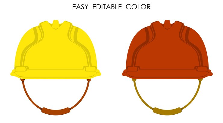 Vetor ícone de capacete de construção em estilo plano uniforme de proteção do trabalhador em produção perigosa trabalho