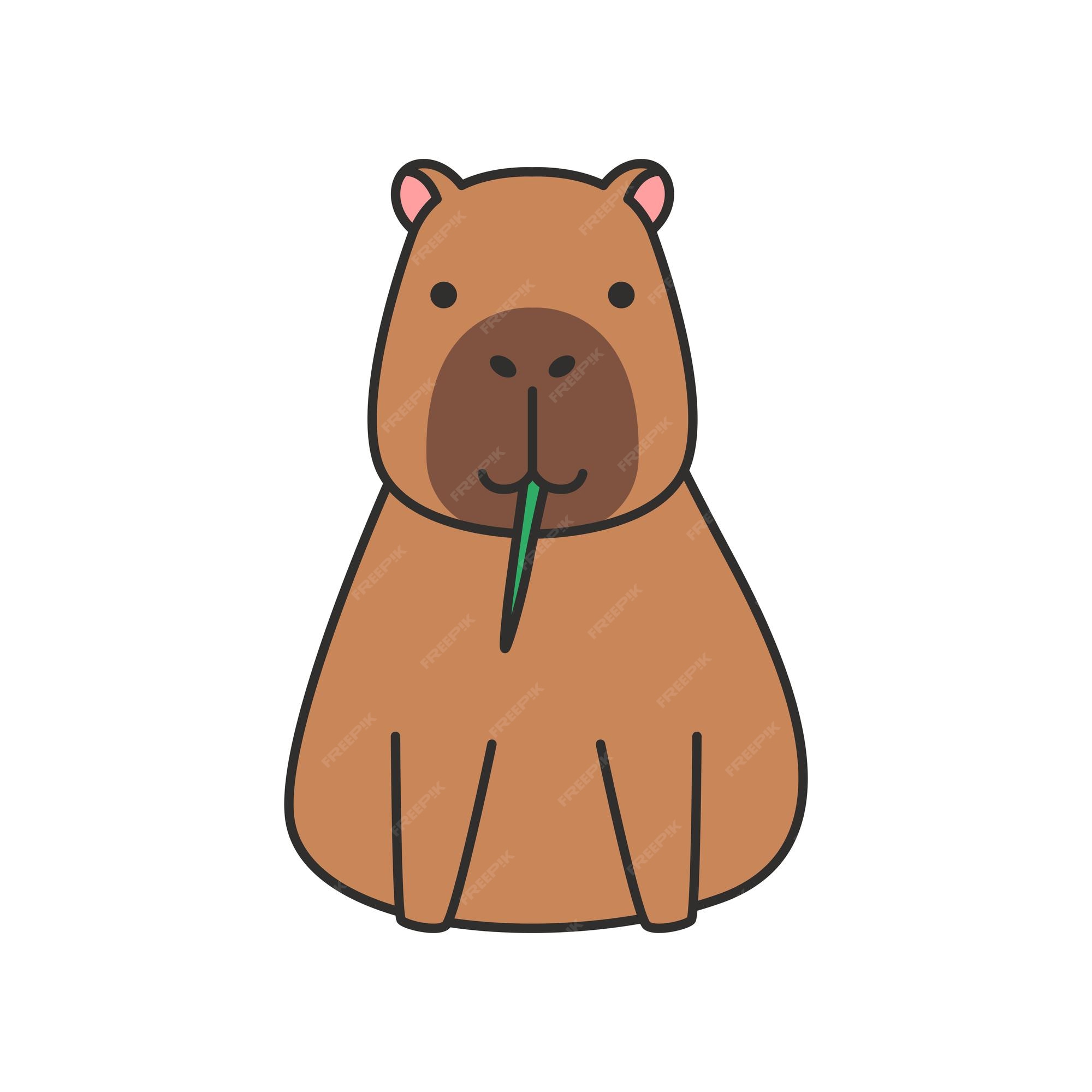 Ícone dos desenhos animados Capybara em design plano imagem