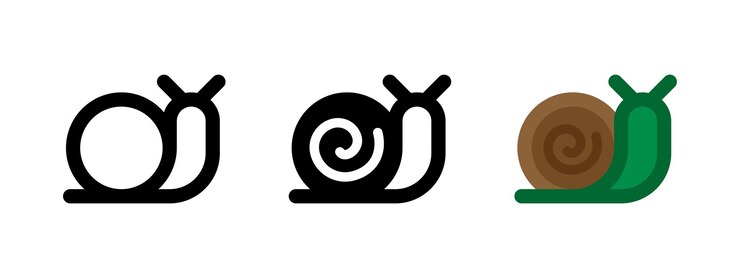 Vetor ícone de caracol símbolo lento ilustração vetorial de moluscos viscosos símbolo de rastreamento pictograma de caracol