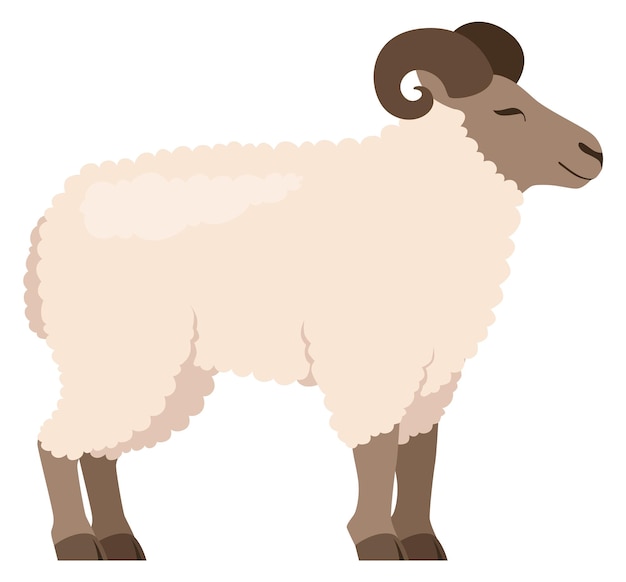 Ícone de carneiro Animal de fazenda dos desenhos animados Ovelha engraçada
