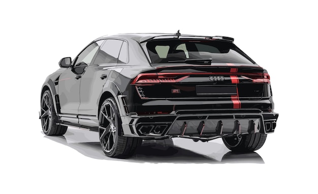 Vetor Ícone de carro audi rs q8 modelo isolado audi rs q8 vista traseira do carro editorial audi rs q8 ícone vetorial