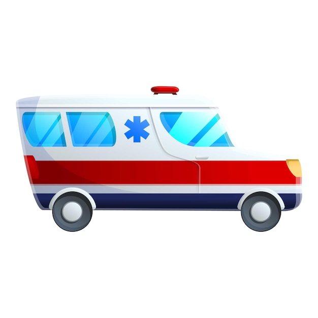 Vetor Ícone de carro de ambulância de primeiros socorros ícone vetorial de carro de ambulanças de primeiros auxilios para design web isolado em fundo branco