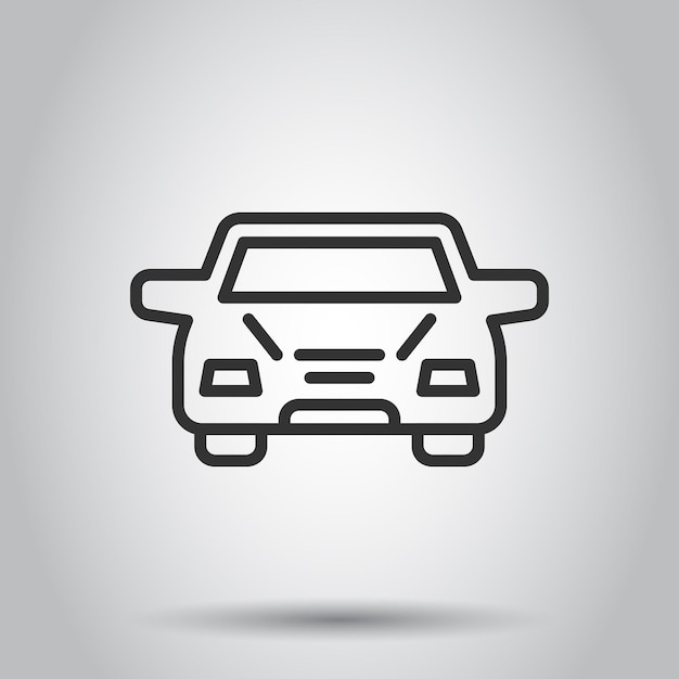 Vetor Ícone de carro em estilo plano ilustração vetorial de veículo de automóvel em fundo branco isolado conceito de negócio de sedã