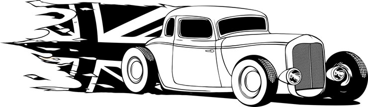 Vetor ícone de carro hot rod linha estilo ícone ilustração vetorial estoque de ícone de veículo