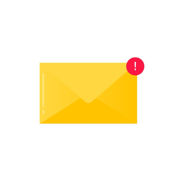 Ícone de carta de e-mail. ilustração vetorial pictograma único. crachá escrito na cor amarela