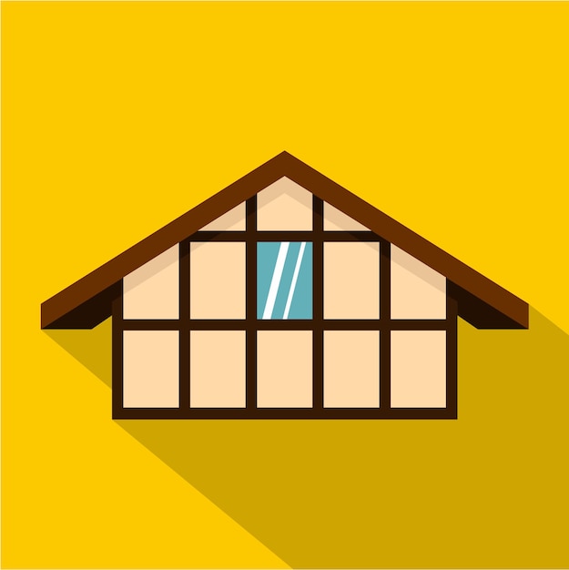 Vetor Ícone de casa alemã ilustração plana de ícone vetorial de casa alemão para web isolado em fundo amarelo