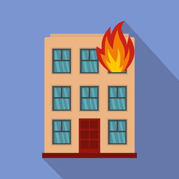 Vetor Ícone de casa em chamas ilustração plana do ícone vetor de casa em chamas para web