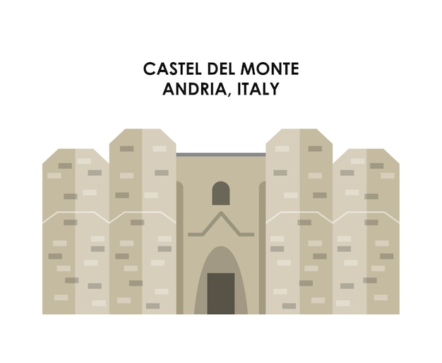 Ícone de castel de monte. design de cultura da itália. gráfico de vetor