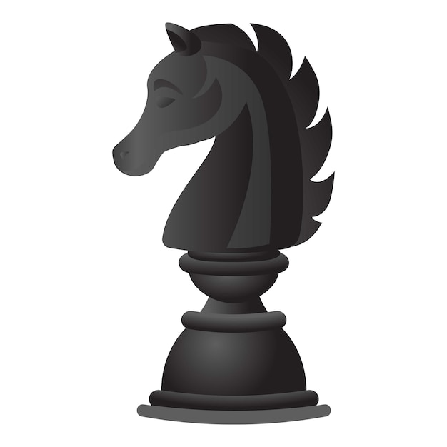 Vetor Ícone de cavalo de xadrez preto desenho animado de ícone vetor de cavalo de xadrez preto para web design isolado em fundo branco