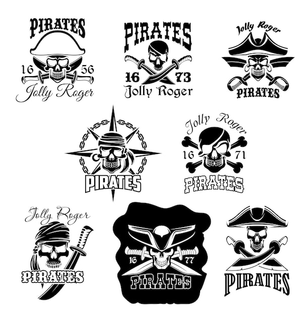 Ícone de caveira pirata e símbolo da bandeira Jolly Roger