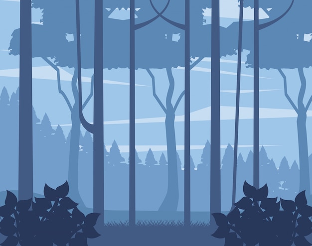 Ícone de cena de paisagem de dia de floresta