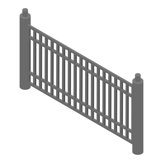 Ícone de cerca baixa de metal isométrico do ícone vetor de cerca baixa de metal para web design isolado em fundo branco