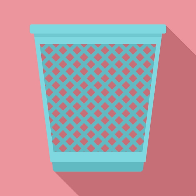 Vetor Ícone de cesto de lixo ilustração plana do ícone vetor de cesto de lixo para web design