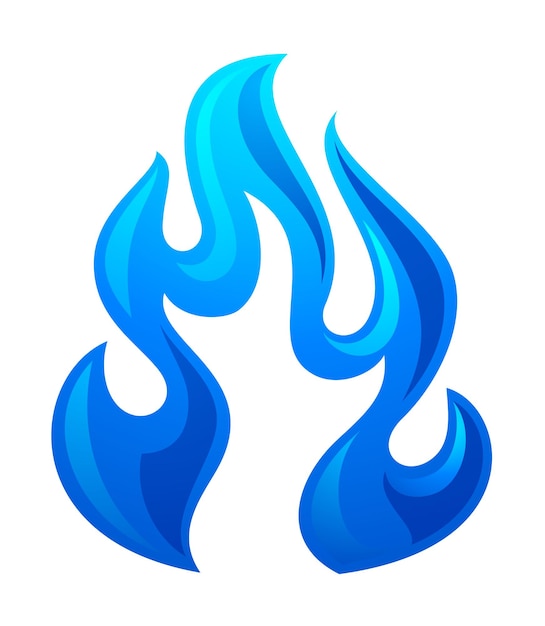 Vetor Ícone de chama de fogo 3d azul