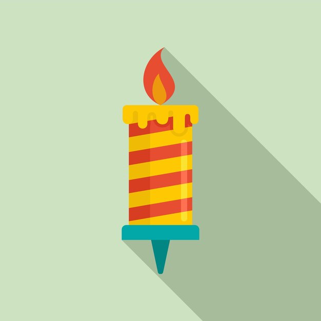 Vetor Ícone de chama de vela de aniversário ilustração plana do ícone vetor de chama de vela de aniversário para web design