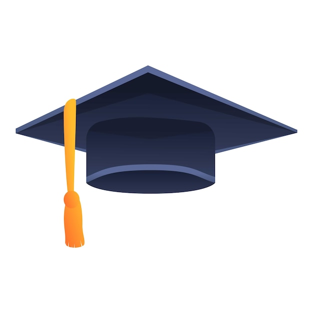 Ícone de chapéu de formatura boné desenho animado do ícone vetor de chapéu de formatura cap para web design isolado em fundo branco