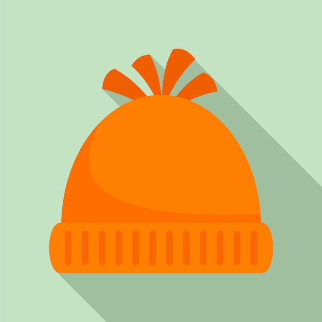 Ícone de chapéu de inverno de lã ilustração plana do ícone vetor de chapéu de inverno de lã para web design