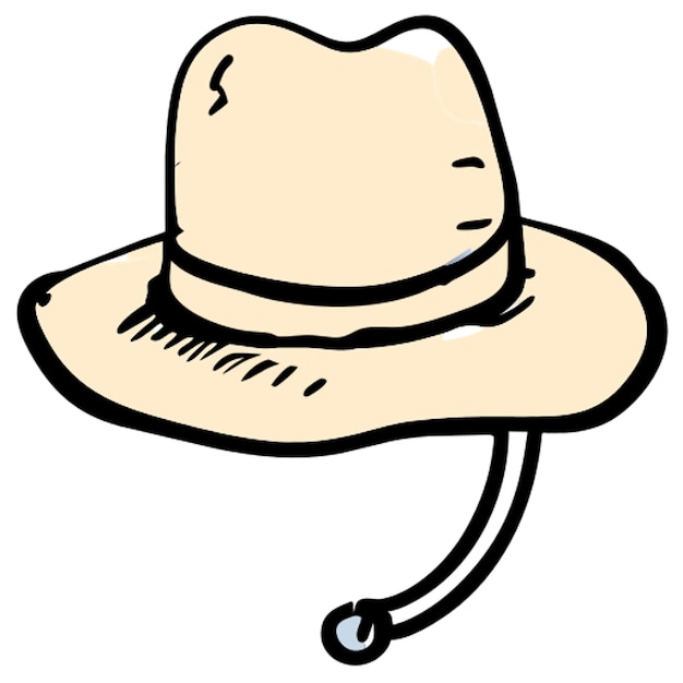 Ícone de chapéu de palha preenchimento doodle