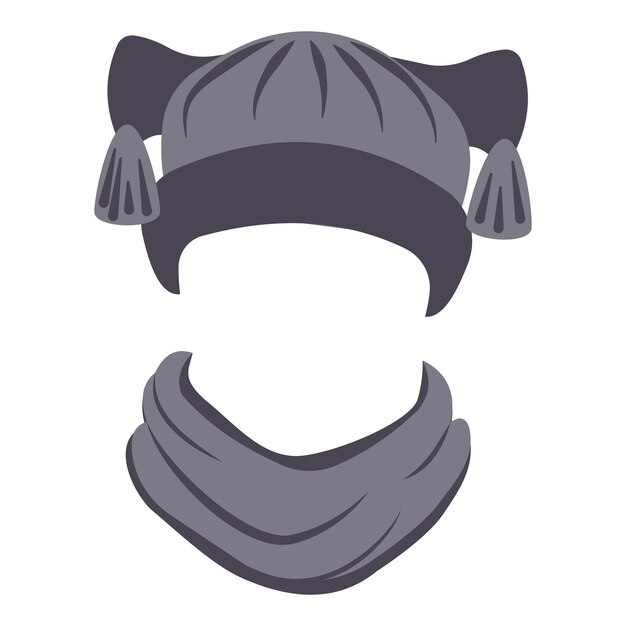 Vetor Ícone de chapéu e cachecol da moda desenho animado do ícone vetor de chapéu e cachecol da moda para web design isolado em fundo branco
