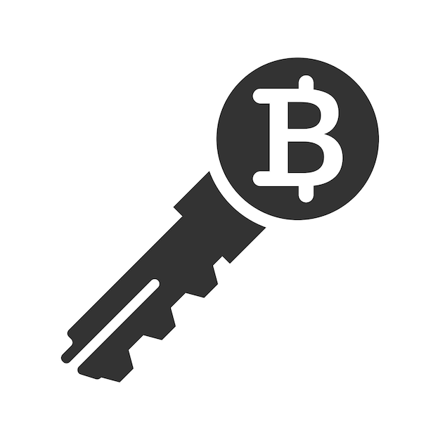 Vetor Ícone de chave de bitcoin