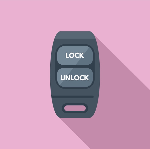Vetor Ícone de chave de bloqueio de veículo vetor plano botão inteligente desbloqueio de serviço